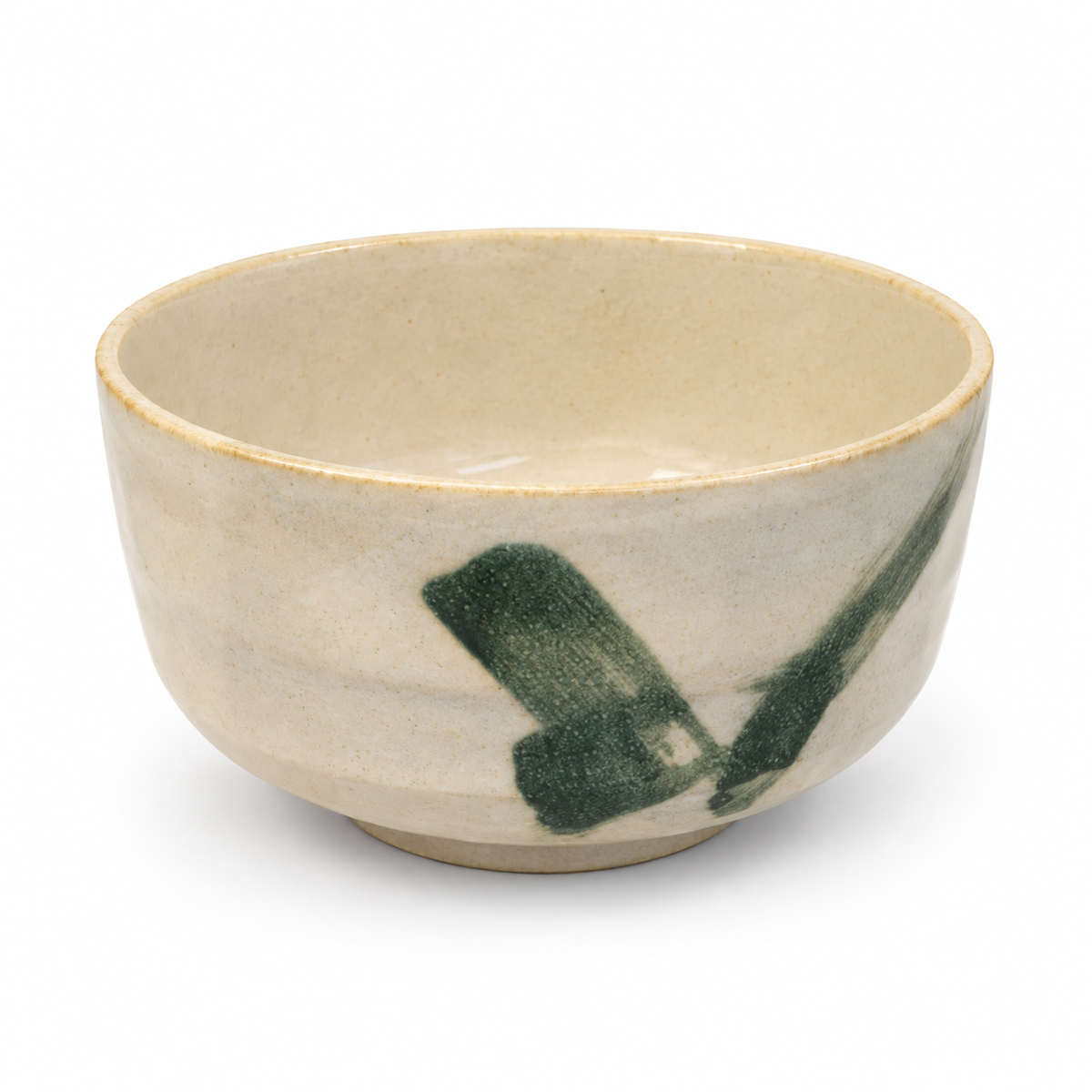 Brushstroke Chawan matcha bowl on a white background