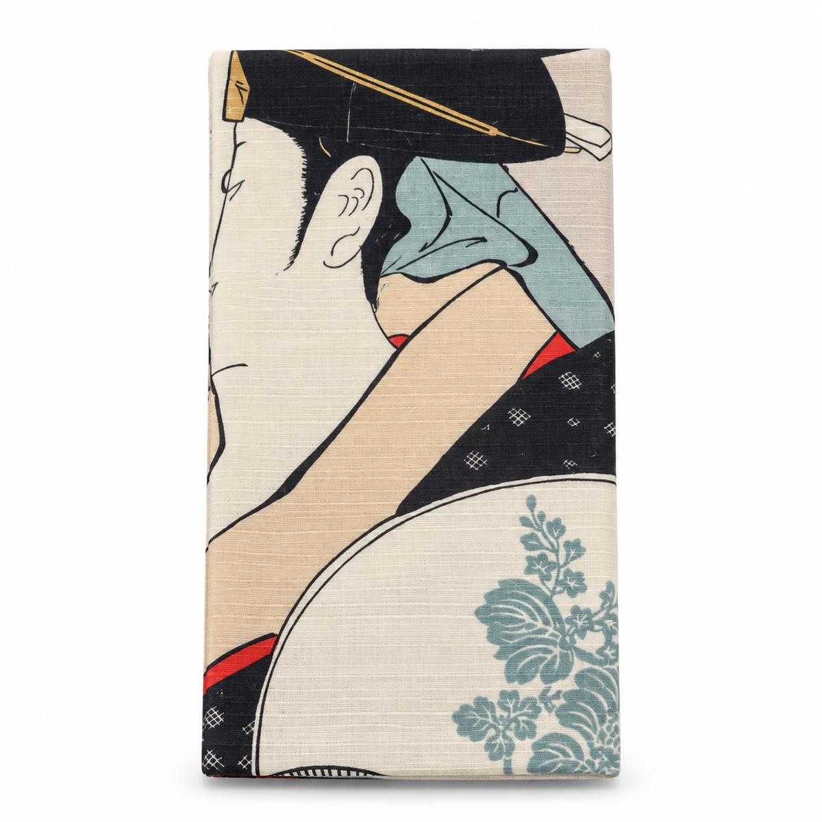 Ukiyo-e actor furoshiki on a white background